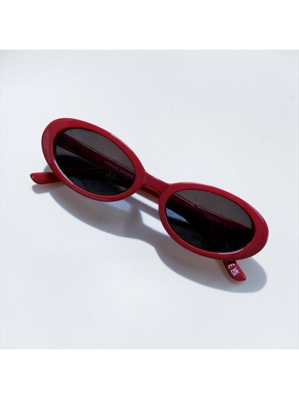AIRE Fornax Red Oval Sunglasses Y2K Retro Slim Frame Trendy Street Style